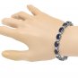 29.50Ct Natural Blue Sapphire and Diamond 14K Solid White Gold Bracelet