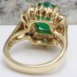 4.00 Carats Natural Emerald & Diamond 14K Solid Yellow Gold Ring