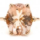 4.08 Carats Natural Morganite and Diamond 14K Solid Rose Gold Ring