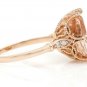 4.08 Carats Natural Morganite and Diamond 14K Solid Rose Gold Ring