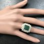 8.30Ct Natural Emerald & Diamond 14K Solid Yellow Gold Ring
