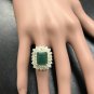 8.30Ct Natural Emerald & Diamond 14K Solid Yellow Gold Ring