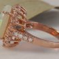 5.85 Carats Natural Australian Opal and Diamond 14K Solid Rose Gold Ring