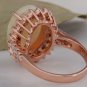 5.85 Carats Natural Australian Opal and Diamond 14K Solid Rose Gold Ring