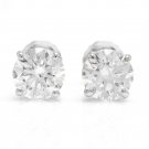 0.95Ct Natural Diamond 14k Solid White Gold Stud Earrings