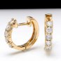 0.65Ct Natural Diamond 14K Solid Yellow Gold Hoop Earrings