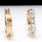0.65Ct Natural Diamond 14K Solid Yellow Gold Hoop Earrings