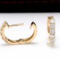 0.65Ct Natural Diamond 14K Solid Yellow Gold Hoop Earrings