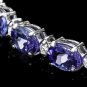 16.50Ct Natural Tanzanite and Diamond 14K Solid White Gold Bracelet