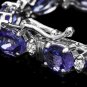 16.50Ct Natural Tanzanite and Diamond 14K Solid White Gold Bracelet
