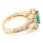 2.75Ct Natural Emerald & Diamond 14K Solid Yellow Gold Ring