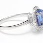 3.40 Carats NATURAL TANZANITE and DIAMOND 14K Solid White Gold Ring