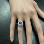 3.40 Carats NATURAL TANZANITE and DIAMOND 14K Solid White Gold Ring