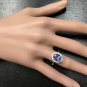 3.40 Carats NATURAL TANZANITE and DIAMOND 14K Solid White Gold Ring