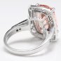 7.35 Carats Natural Morganite and Diamond 14K Solid White Gold Ring