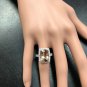 7.35 Carats Natural Morganite and Diamond 14K Solid White Gold Ring