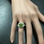 3.75 Carats NATURAL PERIDOT and DIAMOND 14K Solid White Gold Ring