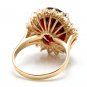 9.95 Carats Natural Red Garnet and Diamond 14K Solid Yellow Gold Ring