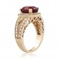 6.70 Carats Red Ruby and Natural Diamond 14K Solid Yellow Gold Ring