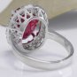 9.65 Carats Natural Red Ruby and Diamond 14K Solid White Gold Ring
