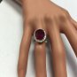 9.65 Carats Natural Red Ruby and Diamond 14K Solid White Gold Ring