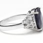 9.60Ct Natural Blue Sapphire & Diamond 14K Solid White Gold Ring