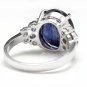 9.60Ct Natural Blue Sapphire & Diamond 14K Solid White Gold Ring