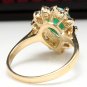 3.00Ct Natural Emerald & Diamond 14K Solid Yellow Gold Ring