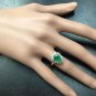 3.00Ct Natural Emerald & Diamond 14K Solid Yellow Gold Ring