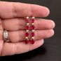 7.30ct Natural Red Ruby and Diamond 14K Solid Yellow Gold Earrings