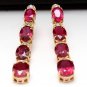 7.30ct Natural Red Ruby and Diamond 14K Solid Yellow Gold Earrings
