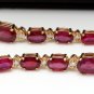 7.30ct Natural Red Ruby and Diamond 14K Solid Yellow Gold Earrings
