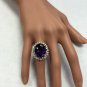 15.65 Carats Natural Amethyst and Diamond 14K Solid White Gold Ring