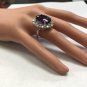15.65 Carats Natural Amethyst and Diamond 14K Solid White Gold Ring