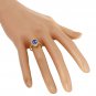 1.50 Carats NATURAL TANZANITE and DIAMOND 14K Solid Yellow Gold Ring