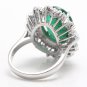 9.10Ct Natural Emerald & Diamond 14K Solid White Gold Ring