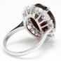11.05 Carats Natural Red Garnet and Diamond 14K Solid White Gold Ring