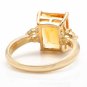 3.48 Carats Natural Citrine and Diamond 14K Solid Yellow Gold Ring