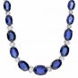 29.10Ct Natural Sapphire & Diamond 14K Solid White Gold Necklace