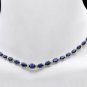 29.10Ct Natural Sapphire & Diamond 14K Solid White Gold Necklace