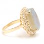 9.10Ct Natural Australian Opal and Diamond 14K Solid Yellow Gold Ring