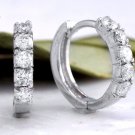 0.70Ct Natural Diamond 14K Solid White Gold Hoop Earrings