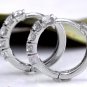 0.70Ct Natural Diamond 14K Solid White Gold Hoop Earrings