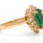 3.05Ct Natural Emerald & Diamond 14K Solid Yellow Gold Ring