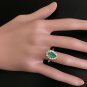 3.05Ct Natural Emerald & Diamond 14K Solid Yellow Gold Ring