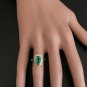 3.05Ct Natural Emerald & Diamond 14K Solid Yellow Gold Ring