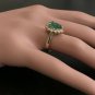 3.05Ct Natural Emerald & Diamond 14K Solid Yellow Gold Ring