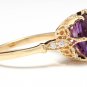 3.38 Carats Natural Amethyst and Diamond 14K Solid Yellow Gold Ring