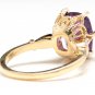 3.38 Carats Natural Amethyst and Diamond 14K Solid Yellow Gold Ring