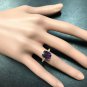 3.38 Carats Natural Amethyst and Diamond 14K Solid Yellow Gold Ring